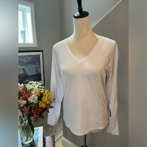 FABLETICS Top Work Out Wear “Phoenix” Long Sleeve V-Neck Double Stitch Seams